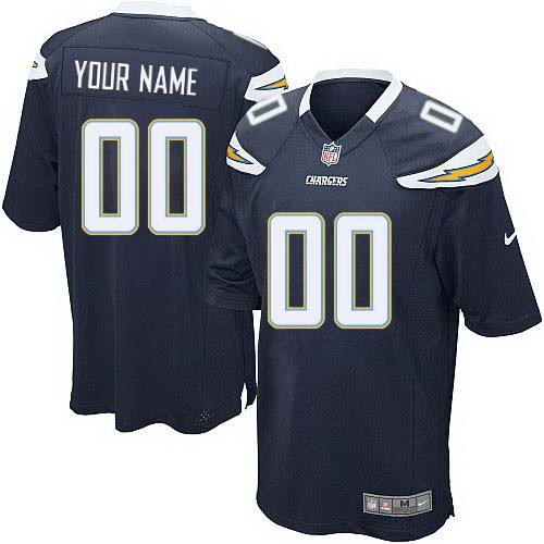 Youth San Diego Chargers Customized Game Navy Jersey