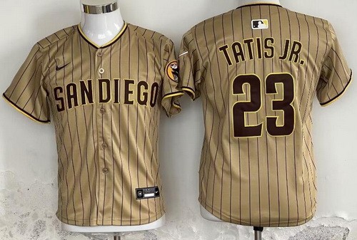 Youth San Diego Padres #23 Fernando Tatis Jr Khaki Limited Jersey