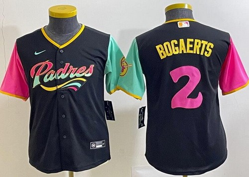 Youth San Diego Padres #2 Xander Bogaerts Black City Cool Base Jersey
