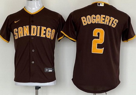 Youth San Diego Padres #2 Xander Bogaerts Brown Cool Base Jersey