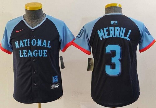Youth San Diego Padres #3 Jackson Merrill Navy 2024 All Star Limited Jersey