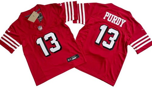Youth San Francisco 49ers #13 Brock Purdy Limited Red Throwback FUSE Vapor Jersey