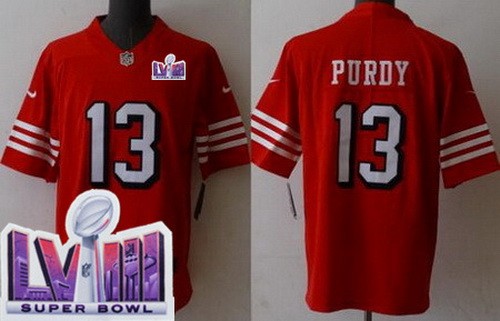 Youth San Francisco 49ers #13 Brock Purdy Limited Red Throwback LVIII Super Bowl Vapor Jersey
