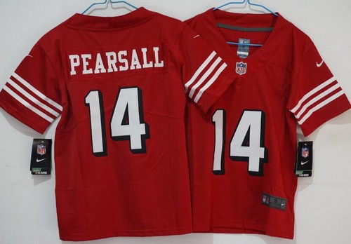 Youth San Francisco 49ers #14 Ricky Pearsall Limited Red Throwback Vapor Jersey