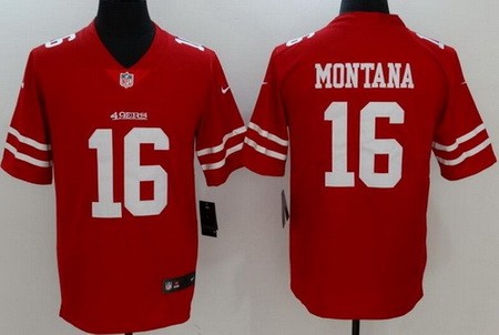 Youth San Francisco 49ers #16 Joe Montana Limited Red Vapor Untouchable Jersey