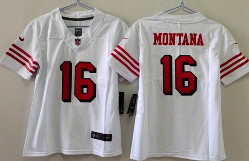 Youth San Francisco 49ers #16 Joe Montana Limited White Throwback Vapor Jersey