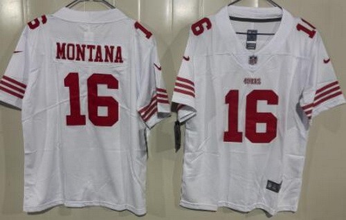 Youth San Francisco 49ers #16 Joe Montana Limited White Vapor Jersey