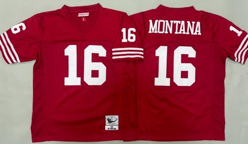 Youth San Francisco 49ers #16 Joe Montana Red 1990 Throwback Jersey