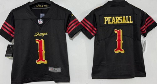 Youth San Francisco 49ers #1 Ricky Pearsall Limited Black Rivalries Vapor Jersey