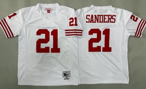 Youth San Francisco 49ers #21 Deion Sanders White 1994 Throwback Jersey