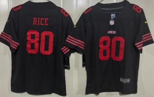 Youth San Francisco 49ers #80 Jerry Rice Limited Black Vapor Jersey