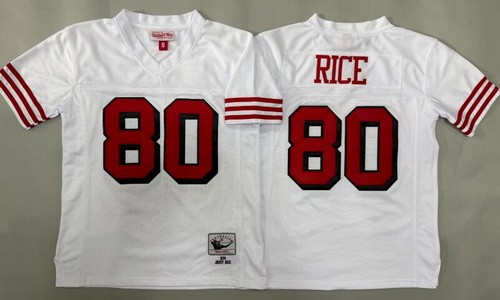 Youth San Francisco 49ers #80 Jerry Rice White Alternate 1994 Throwback Jersey