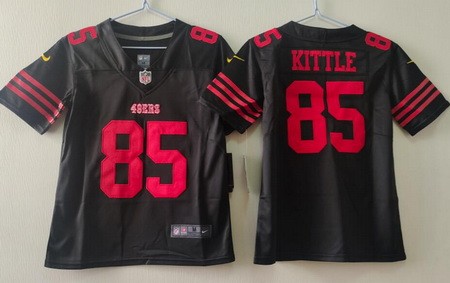 Youth San Francisco 49ers #85 George Kittle Limited Black Vapor Jersey