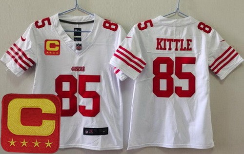 Youth San Francisco 49ers #85 George Kittle Limited White C Patch Vapor Jersey