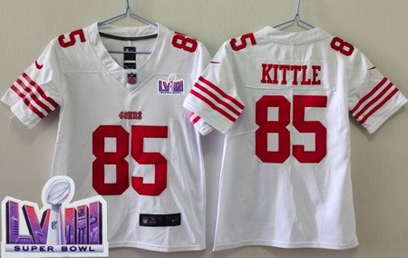 Youth San Francisco 49ers #85 George Kittle Limited White LVIII Super Bowl Vapor Jersey
