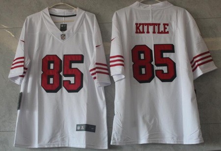 Youth San Francisco 49ers #85 George Kittle Limited White Throwback Vapor Jersey