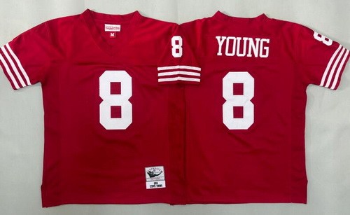 Youth San Francisco 49ers #8 Steve Young Red 1994 Throwback Jersey
