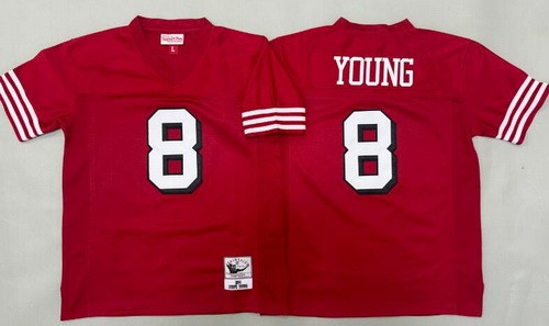 Youth San Francisco 49ers #8 Steve Young Red Alternate 1994 Throwback Jersey