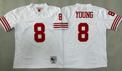 Youth San Francisco 49ers #8 Steve Young White 1994 Throwback Jersey