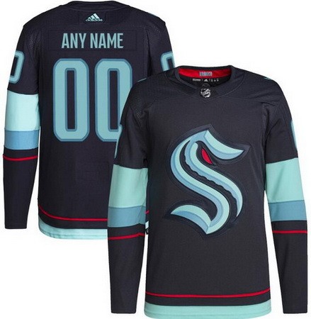 Youth Seattle Kraken Customized Navy Authentic Jersey