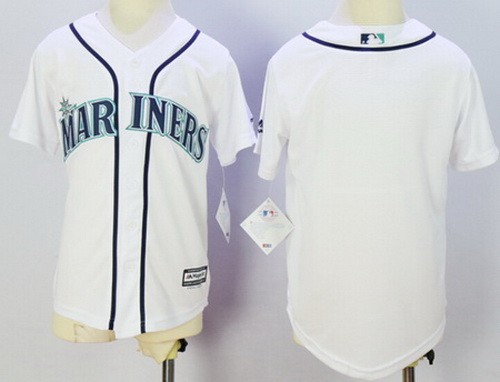 Youth Seattle Mariners Blank White Cool Base Jersey