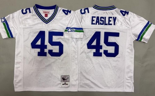 Youth Seattle Seahawks #45 Kenny Easley White Throwback Jersey