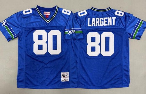 Youth Seattle Seahawks #80 Steve Largent Blue Throwback Jersey