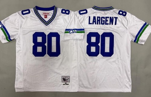 Youth Seattle Seahawks #80 Steve Largent White Throwback Jersey