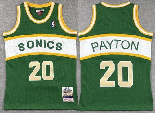 Youth Seattle Sonics #20 Gary Payton Green 1994 Throwback Swingman Jersey