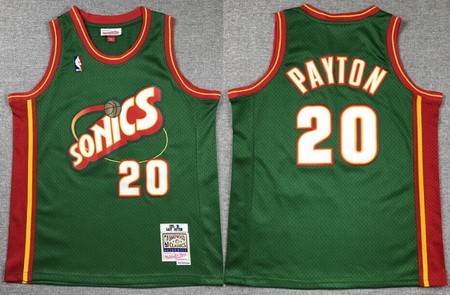 Youth Seattle Sonics #20 Gary Payton Green 1995 Throwback Swingman Jersey