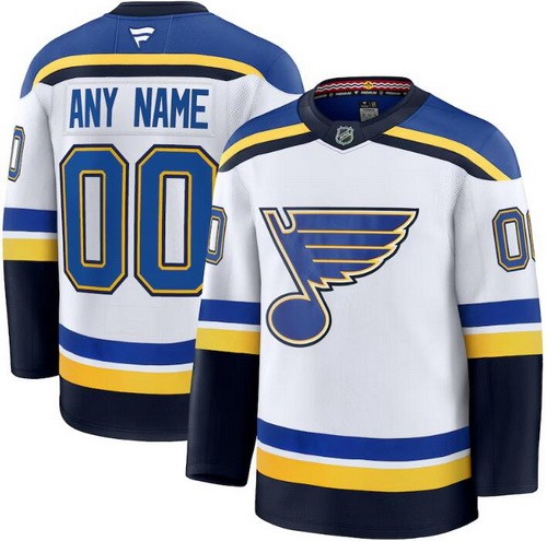 Youth St Louis Blues Customized White Fanatics Authentic Jersey
