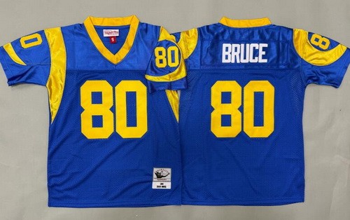 Youth St Louis Rams #80 Isaac Bruce Blue Throwback Jersey
