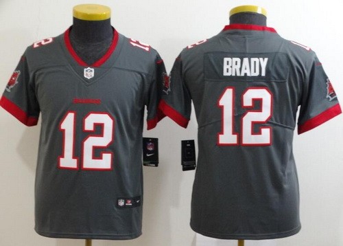 Youth Tampa Bay Buccaneers #12 Tom Brady Limited Pewter Vapor Untouchable Jersey
