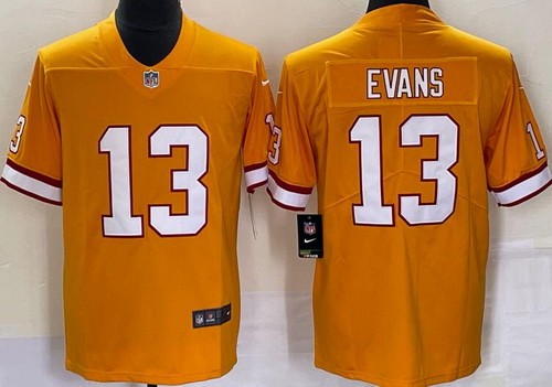 Youth Tampa Bay Buccaneers #13 Mike Evans Limited Yellow Throwback Vapor Jersey