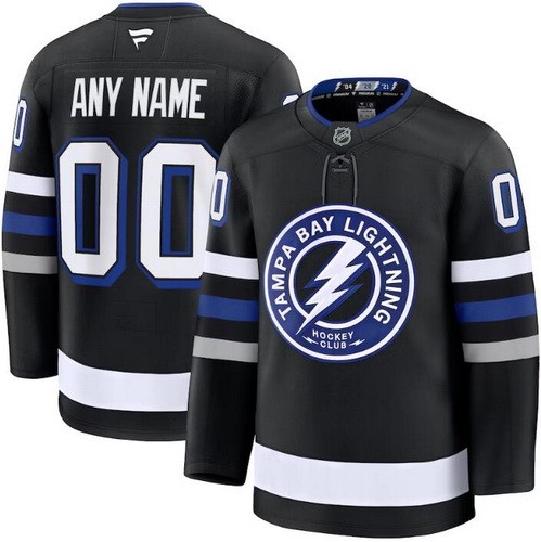 Youth Tampa Bay Lightning Customized Black Fanatics Authentic Jersey