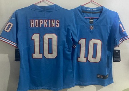 Youth Tennessee Titans #10 DeAndre Hopkins Limited Light Blue Throwback Vapor Jersey