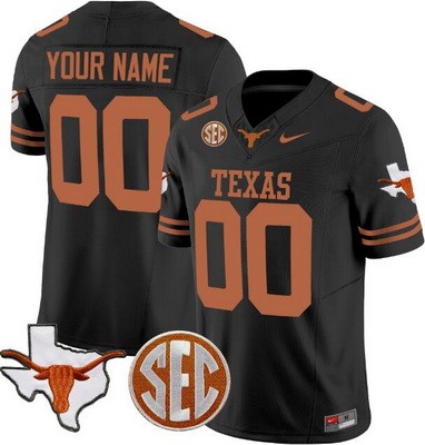 Youth Texas Longhorns Custom Limited Black Fashion FUSE College Football Jersey