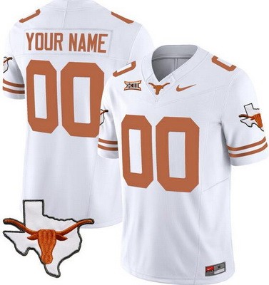 Youth Texas Longhorns Custom Limited White Fashion FUSE College Football Jersey