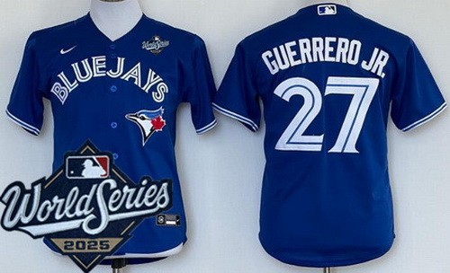 Youth Toronto Blue Jays #27 Vladimir Guerrero Jr Royal 2025 World Series Cool Base Jersey