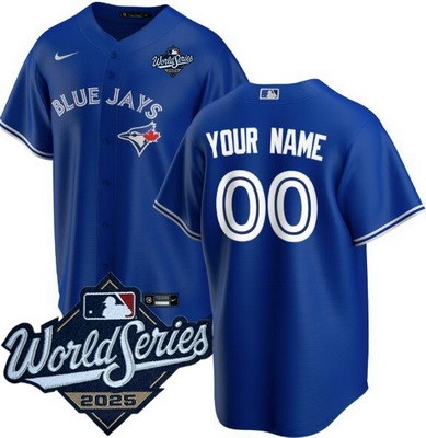 Youth Toronto Blue Jays Custom Royal 2025 World Series Cool Base Jersey