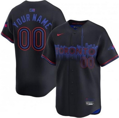 Youth Toronto Blue Jays Customized Black 2024 City Connect Limited Jersey