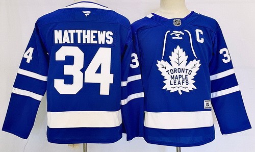 Youth Toronto Maple Leafs #34 Auston Matthews Blue Fanatics Authentic Jersey