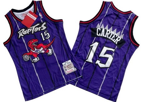 Youth Toronto Raptors #15 Vince Carter Purple 1998 Throwback Swingman Jersey