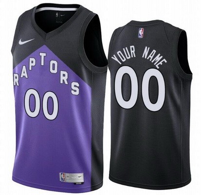 Youth Toronto Raptors Customized Black Purple 2021 Earned Stitched Swingman Jersey