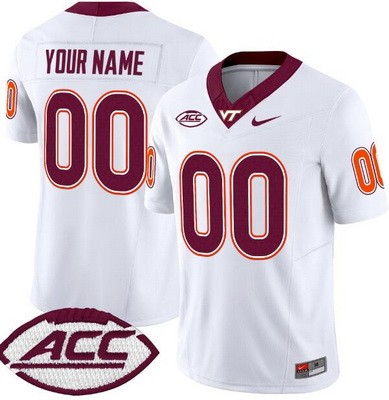Youth Virginia Tech Hokies Custom Limited White FUSE College Football Jersey