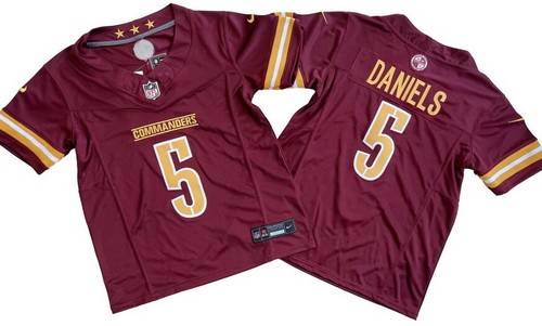 Youth Washington Commanders #5 Jayden Daniels Limited Red FUSE Vapor Jersey