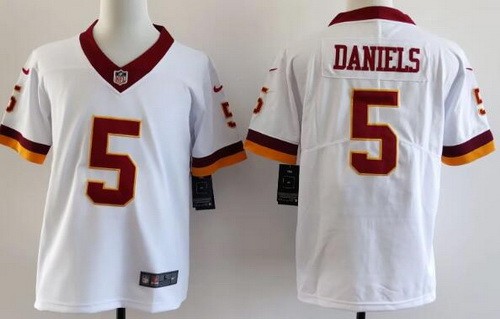 Youth Washington Commanders #5 Jayden Daniels Limited White Alternate Vapor Jersey