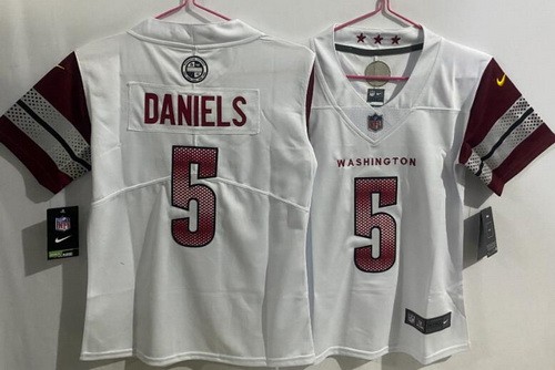 Youth Washington Commanders #5 Jayden Daniels Limited White Vapor Jersey
