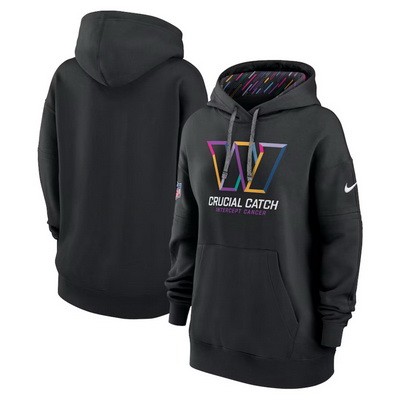 Youth Washington Commanders Black 2024 Crucial Catch Club Pullover Hoodie