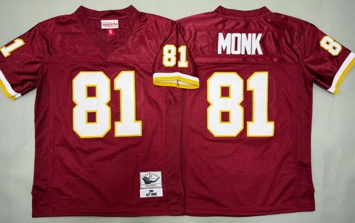 Youth Washington Redskins #81 Art Monk Red Throwback Jersey